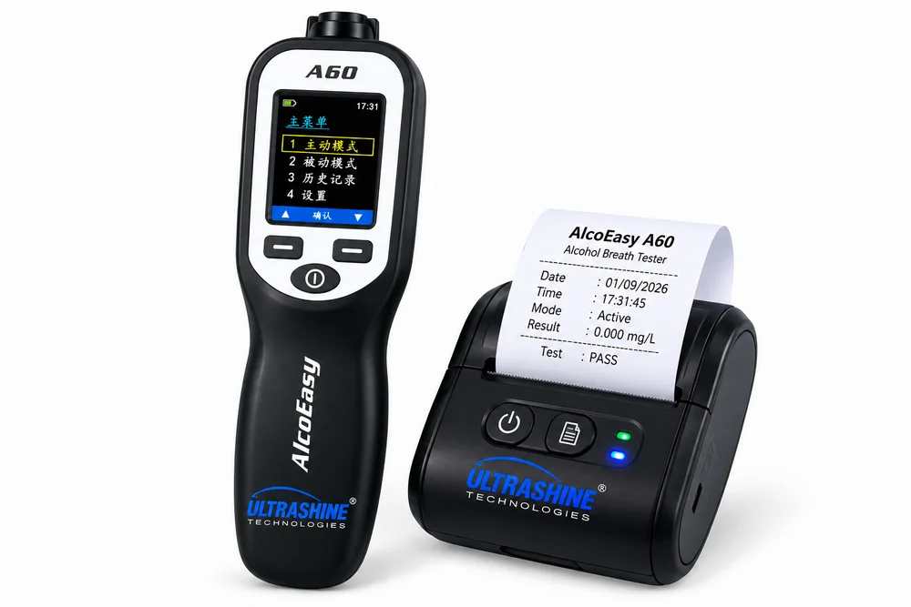 AlcoEasy A60 Alcohol Breath Tester with wireless Printer