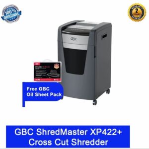 GBC ShredMaster XP422+ Jam Free Paper/Credit Card Cross Cut Shredder, 22 Sheet Capacity and 85L Bin