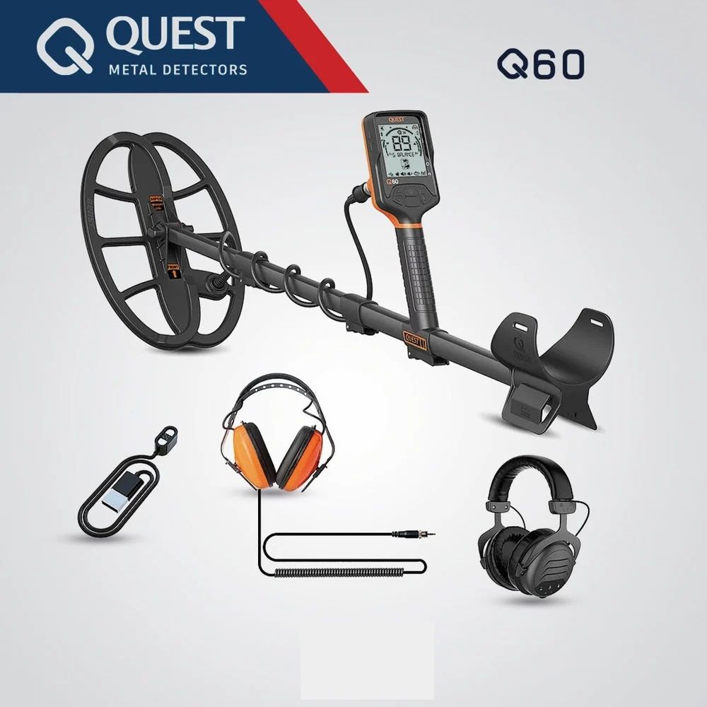 Quest Q60 Metal Detector, Range-3.5 Meter, Sound