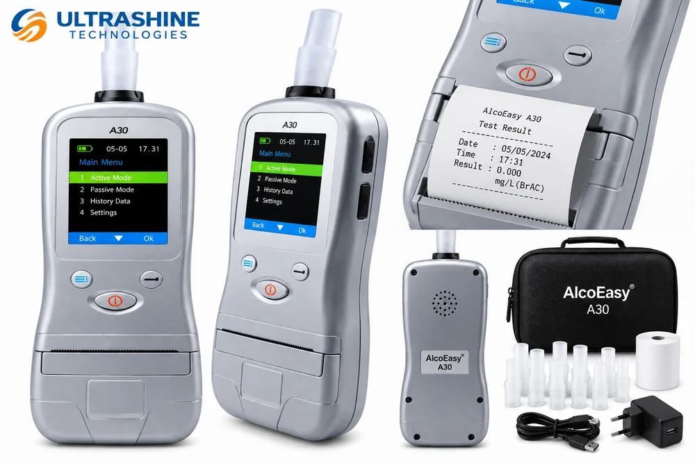 ULTRASHINE Breath Analyser Alcohol Breathalyzer A30 with Printer