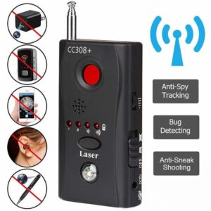 ULTRASHINE RF Signal Bug Detector Device Finder Anti-Spy Hidden Camera Laser Lens CC308+